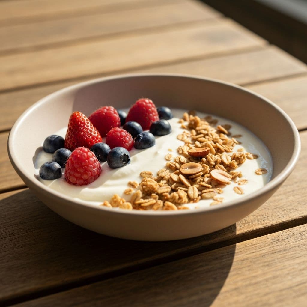 Yogurt artesanal con frutos rojos